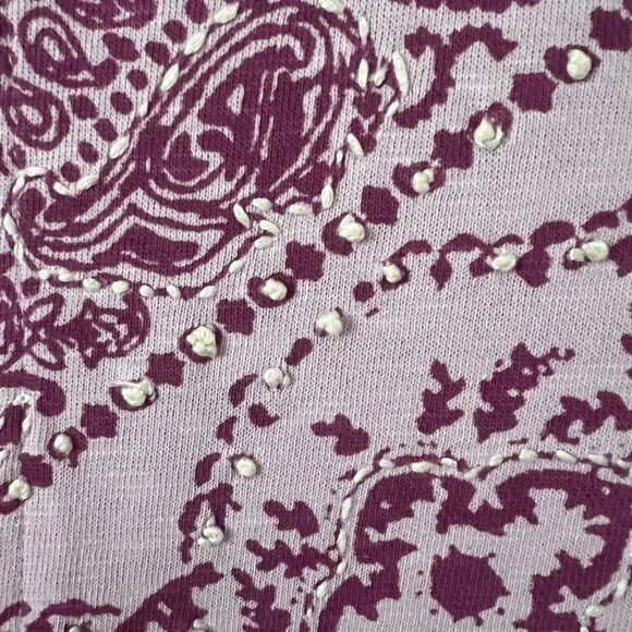 NWT Sundance Sz XXL Maebelle Pink Sweatshirt Embroidered Paisley Boho Loungewear - Picture 7 of 10